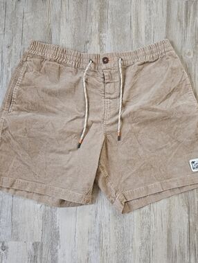 Howler Brothers Pressure Drop Cord Tan Corduroy Drawstring Shorts Size 38 Causal